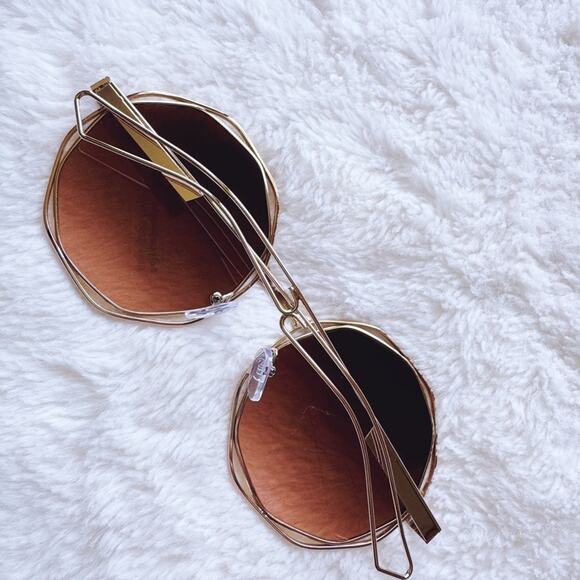 Seraphina Brown Geometric Sunglasses - Picture 12 of 13